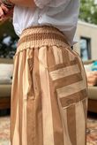 Bloc Stripe Wide Leg Pant Nutmeg & Cedar